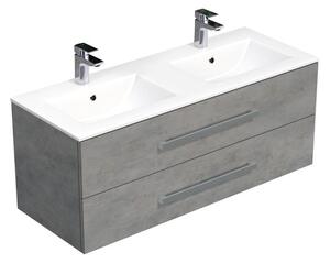 Fürdőszobaszekrény mosdókagylóval SAT Cube Way 120x53x46 cm betonszőnyeg CUBE46161202BEMOD