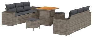 VidaXL Kerti Kanapé Szett Szürke 221 x 204 x 85 cm Poly Rattan