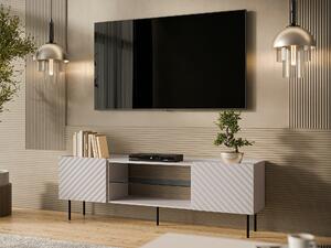 TV-állvány Sillen II, Közepes sűrűségű farostlemez, Laminált forgácslap, 59x181x40cm, Kasmír, Fekete