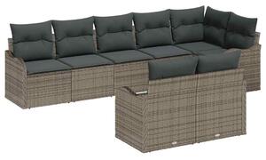 VidaXL Kerti Kanapé Szett párnával 8 pcs Szürke Poli rattan