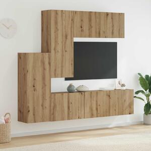 VidaXL TV faliszekrény Falra szerelhető 5 pcs Artisan tölgy Faanyag
