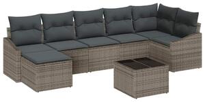 VidaXL Kanapé Szett párnával 8 pcs Szürke polirattan