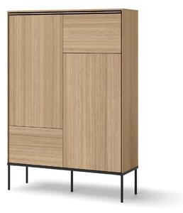 Könyvespolc Evaliri 100, Zárt, Laminált forgácslap, 142x98x33cm, Tölgy, Fekete