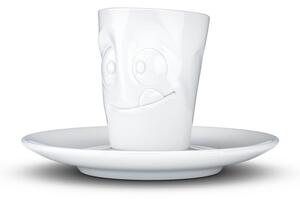 Fehér 'huncut' porcelán csésze és alátét, 80 ml - 58products