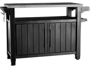 Keter UNITY XL 207 l multifunkcionális kertigrillezőasztal, grafit, 134 x 52 x 90 cm