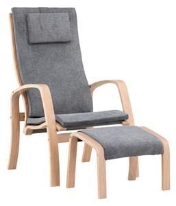 Fotel Dallas 4542, Kárpit, 104x63x80cm, Sötétszürke, Tölgy