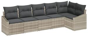 VidaXL Kanapé Szett párnával 6 pcs Világosszürke polirattan