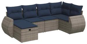 VidaXL 6 részes szürke polyrattan kerti ülőgarnitúra párnákkal