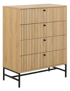 Komód Norsica Levala 102, Laminált forgácslap, 100x81x40cm, Világos tölgy