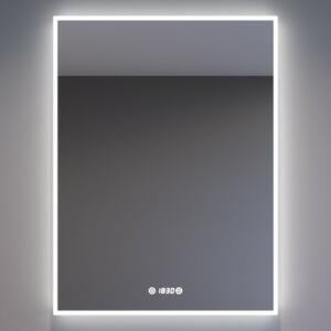 Welland Luxury-Line Sidlux LED tükör - fényerő + színhőfok állítás + páramentesítő + óra - 75 x 100 cm