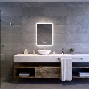 Welland Luxury-Line Sidlux LED tükör - fényerő + színhőfok állítás + páramentesítő + óra - 50 x 70 cm