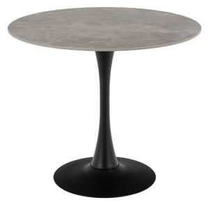 Asztal Norsica 616, 75cm, Szürke márvány, Fekete