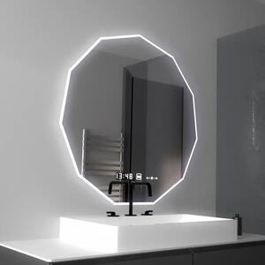 LED tükör 70 cm, POLIGON MotionGlow Marcello érzékelő, páramentesítő rendszer, óra és hőmérő, fényerő-szabályozható 084
