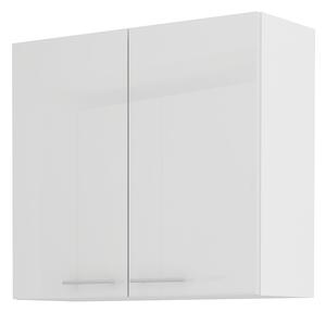 Felső konyhaszekrény Lavera 80 G 72 2F (fehér + fényes fehér)