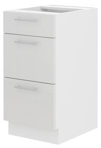 Alsó konyhaszekrény Lavera 40 D 3S BB QUADRO (fehér + fényes fehér)