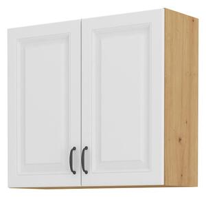 Felső konyhaszekrény Sheila 80 G 72 2F (artisan tölgy + fehér)