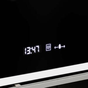 Téglalap alakú LED Tükör, 120x80cm, Ezüst Kerettel Mozgásérzékelő Fénnyel, Páramentesítő Rendszerrel, Órával és Hőmérővel, Szabá