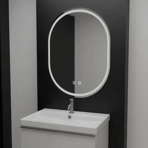 Ovális LED Tükör, 60x80cm, Velara Touch, Páramentesítő Rendszer, Szabályozható Fényerő