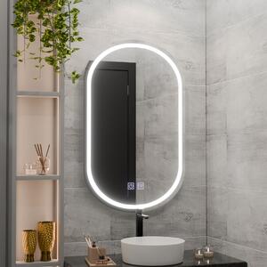 Ovális LED tükör 50x80, Velara Touch, páramtalanító, fényerősség-szabályozással