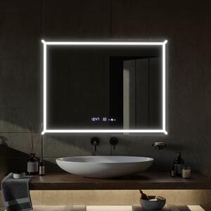 Téglalap alakú LED tükör, 80x60cm, VillayTouch Marcello, páramentesítő rendszer, szabályozható fényerő