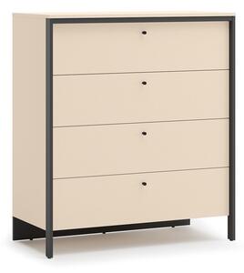 Komód Virmoro 101, Laminált forgácslap, 115x101x49cm, Bézs, Fekete