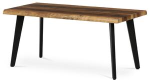 Dohányzóasztal 120x60x55 cm, MDF lap, régi fa dekor, fém, fekete láb