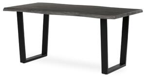 Étkezőasztal, 160x90x75 cm, MDF lap, szürke tölgy dekor, U alakú fém lábak