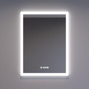 Welland Luxury-Line Bravo LED tükör - fényerő + színhőfok állítás + páramentesítő + óra - 60 x 80 cm