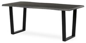 Étkezőasztal, 180x90x75 cm, MDF lap, szürke tölgy dekor, U alakú fém lábak