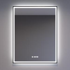 Welland Luxury-Line Como LED tükör - fényerő + színhőfok állítás + páramentesítő + óra - 70 x 90 cm