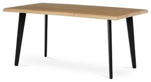 Étkezőasztal, 160x90x75 cm, MDF lap, vadtölgy dekor, fém lábak