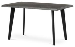 Étkezőasztal, 130x80x75 cm, MDF lap, szürke tölgy dekor, fém láb