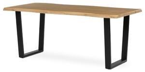 Étkezőasztal, 180x90x75 cm, MDF lap, vadtölgy dekor, U alakú fém lábak