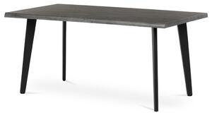 Étkezőasztal, 160x90x75 cm, MDF lap, szürke tölgy dekor, fém lábak