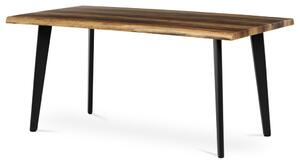 Étkezőasztal, 160x90x75 cm, MDF lap, régi fa dekor, fém láb