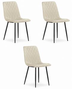 Valora TURIN szék bézs bársony ergonomikus kialakítás x3
