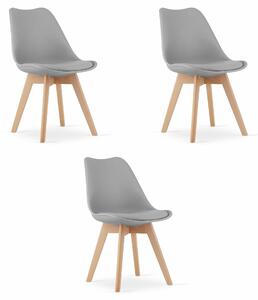 Valora RIKX szék, szürke, ergonomikus kialakítású, nappaliba való, 3 db