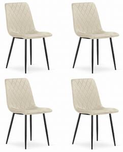 Valora TURIN Szék Bézs Bársony Ergonomikus Design x4
