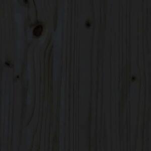 VidaXL fekete tömör fenyőfa szennyestartó láda 44 x 44 x 76 cm