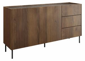 Komód Comfivo Belviro, Laminált forgácslap, 78x160x37cm, Fekete márvány, Dió