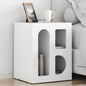 VidaXL Éjjeli asztal 2 pcs Magas Fényű Fehér 40 x 35 x 50 cm Faanyag