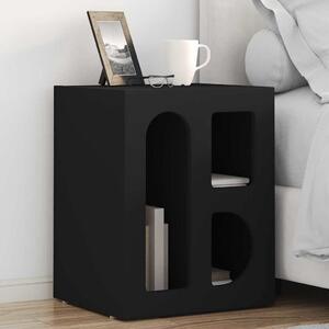 VidaXL Éjjeli asztal 2 pcs Fekete 40 x 35 x 50 cm Faanyag