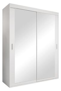 Gardróbszekrény Cosmes, Laminált forgácslap, 205x160x60cm, Fehér