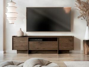 TV-állvány Filus, Laminált forgácslap, 58x197x38cm, Sötét tölgy