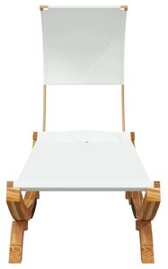 VidaXL Fa Napozóágy Baldachinnal - Krémszínű - 200cm