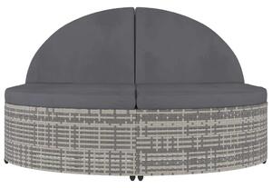 Kertbútor - Kétszemélyes Napozóágy - PE Rattan - 198x138 cm