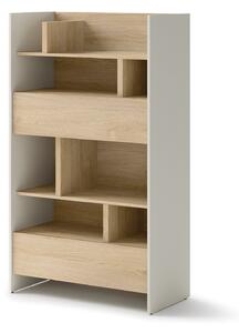 Könyvespolc Concept Pro Lenart X, Fiókokkal, Nyitott, Laminált forgácslap, 158x92x46cm, Tölgy, Kasmír