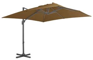 VidaXL Kültéri Napernyő - 3x3m - Szürkésbarna