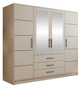 Gardróbszekrény Dortivu, Laminált forgácslap, 200x196x58cm, Fekete, Kasmír