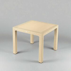 Rattan kerti asztal 90x90 cm - cappuccino színben